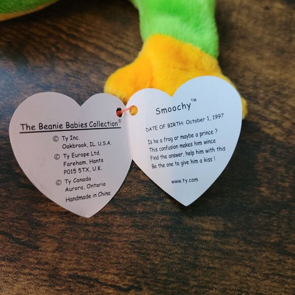 Ty Beanie Babies Morrie The Eel Smoochy The Frog Vintage NWT - Picture 4 of 8